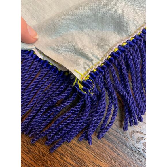 Vintage WW2 U.S. Navy Sweetheart Souvenir Satin Fringe Pillowcase - Blue Sister - Picture 11 of 11